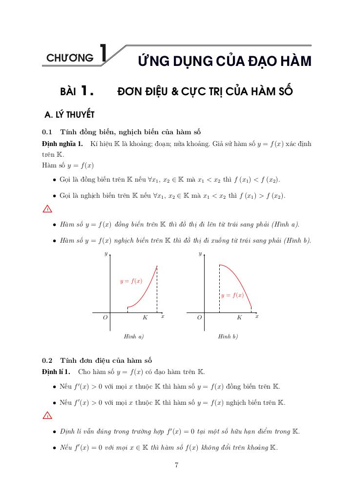 tài liệu học tập ứng dụng đạo hàm để khảo sát và vẽ đồ thị của hàm số toán 12 6
