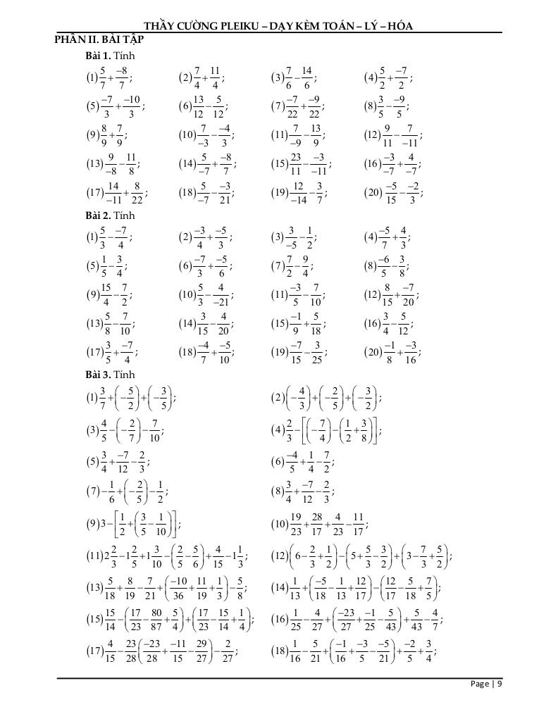 tài liệu học thêm môn toán 7 sách cánh diều học kì 1 8