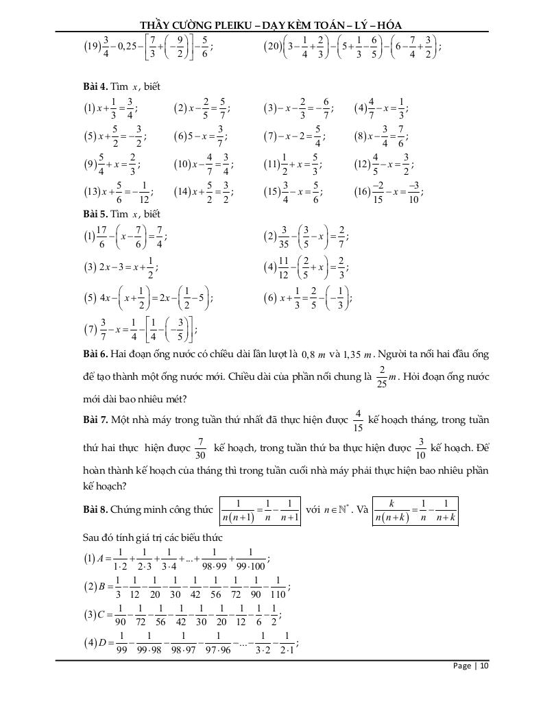 tài liệu học thêm môn toán 7 sách cánh diều học kì 1 9