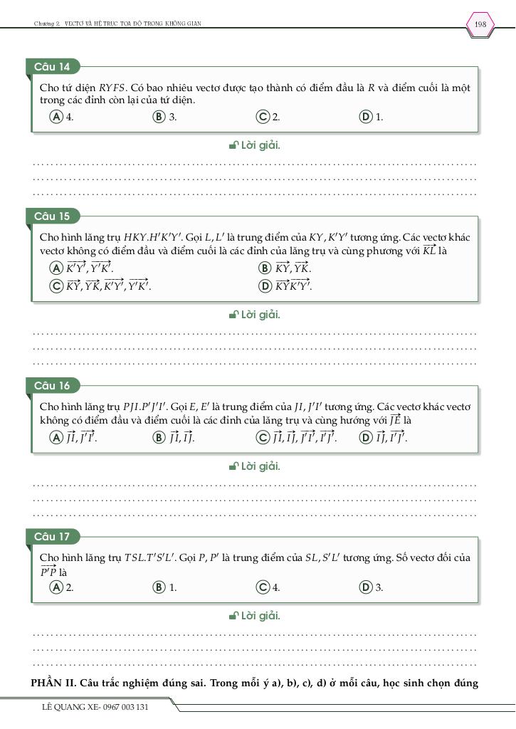 tài liệu vectơ và hệ trục tọa độ trong không gian cấu trúc mới 8