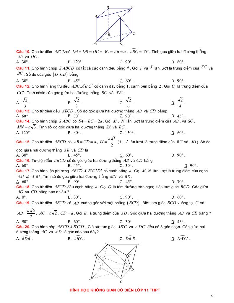 toàn tập quan hệ vuông góc trong không gian, thể tích hình khối 5