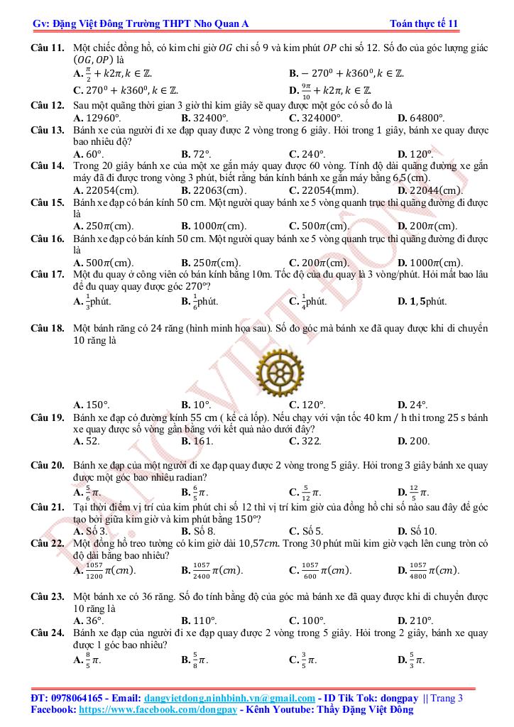 toán thực tế hàm số lượng giác và phương trình lượng giác – đặng việt đông 2