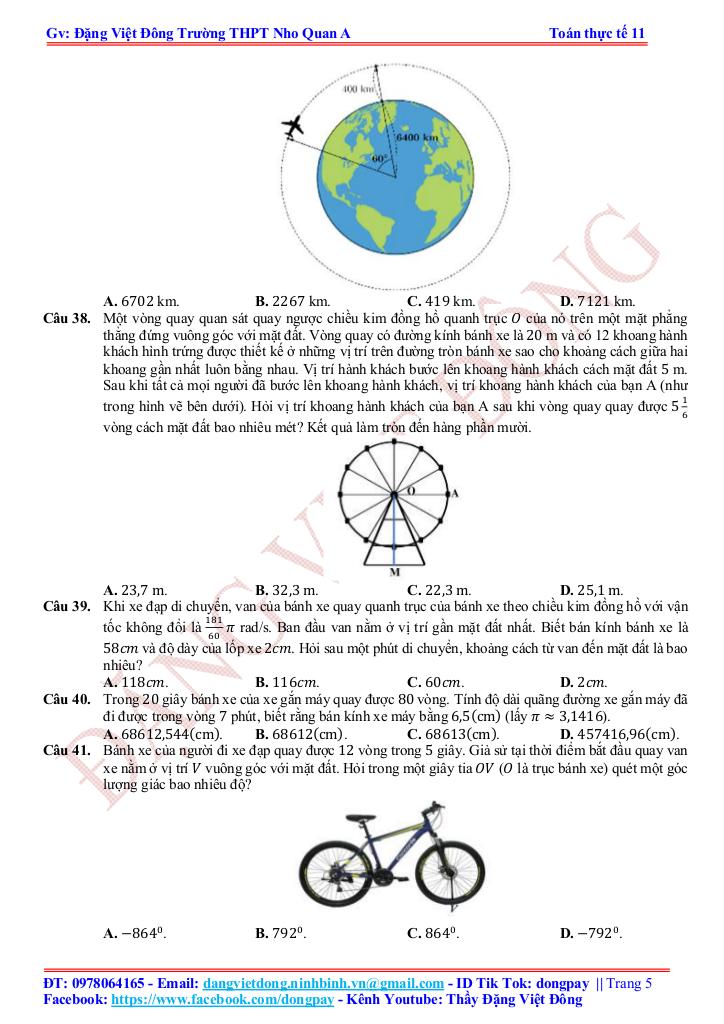 toán thực tế hàm số lượng giác và phương trình lượng giác – đặng việt đông 4