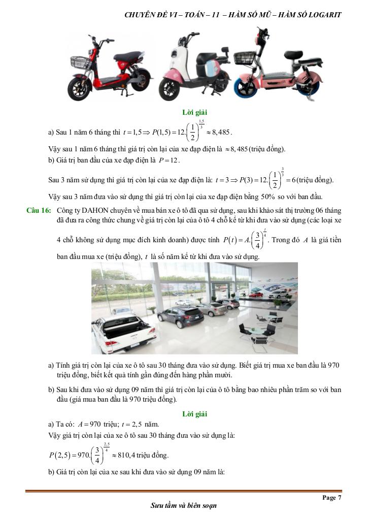 toán thực tế hàm số mũ và hàm số lôgarit toán 11 6