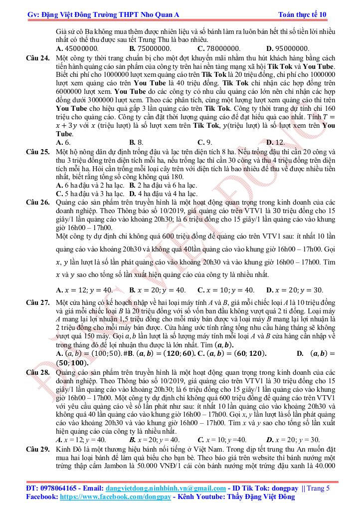 toán thực tế hệ bất phương trình bậc nhất hai ẩn – đặng việt đông 4