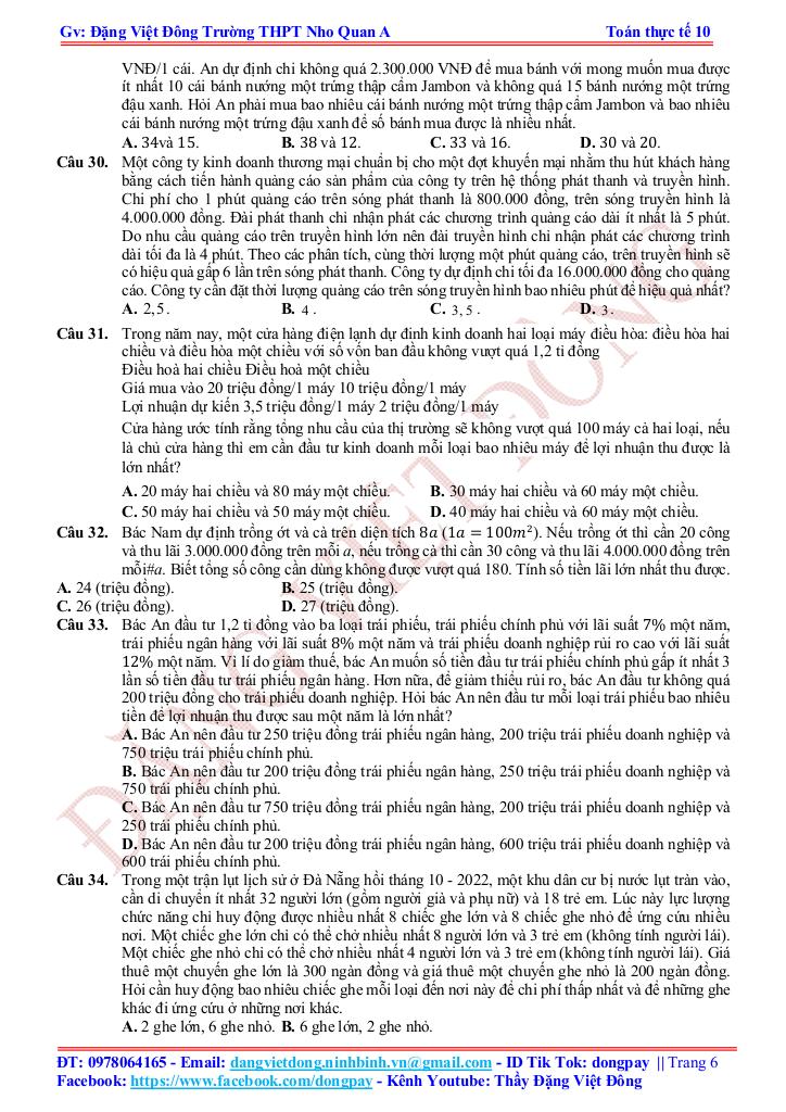 toán thực tế hệ bất phương trình bậc nhất hai ẩn – đặng việt đông 5