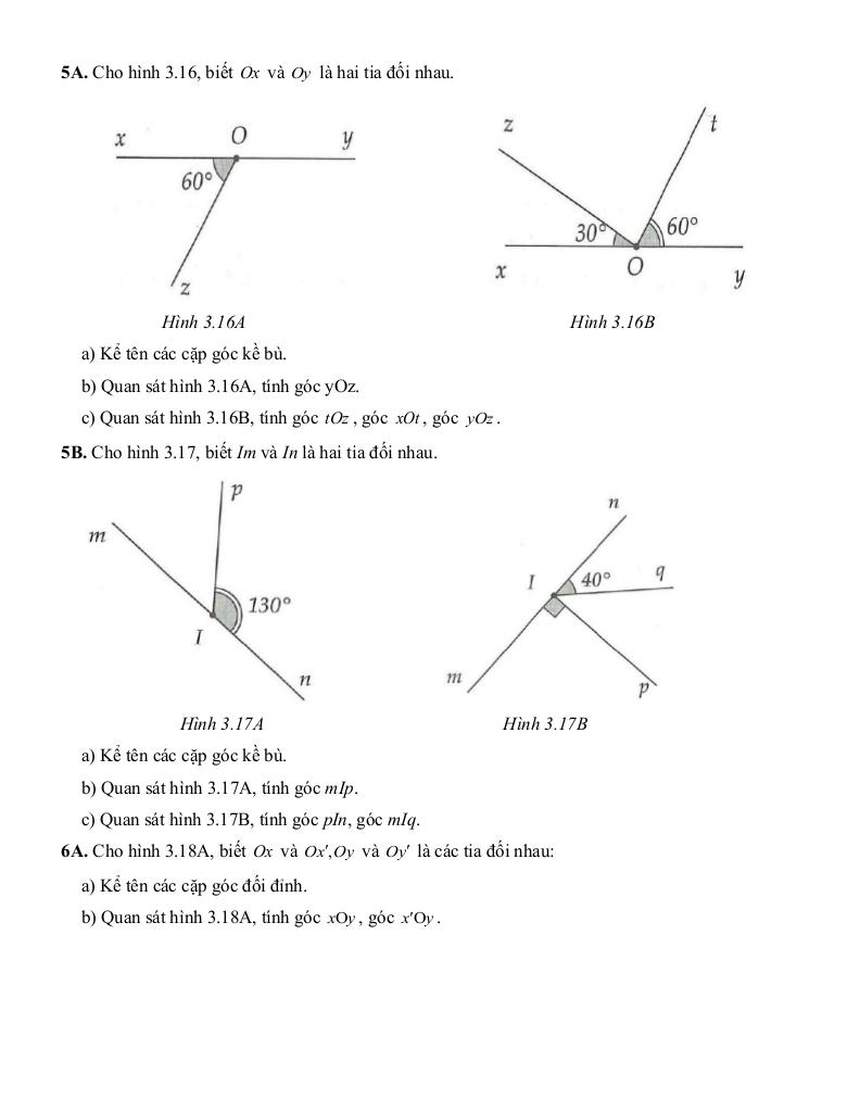 tóm tắt lý thuyết và các dạng bài tập góc và đường thẳng song song toán 7 5