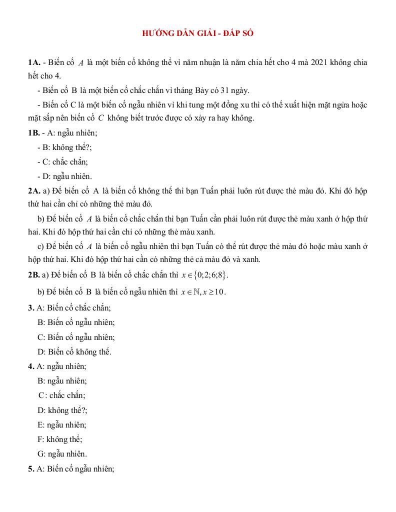 tóm tắt lý thuyết và các dạng bài tập làm quen với biến cố và xác suất của biến cố 3