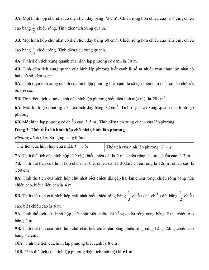 tóm tắt lý thuyết và các dạng bài tập một số hình khối trong thực tiễn toán 7 2
