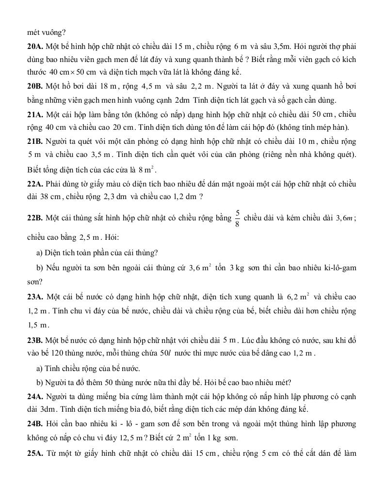 tóm tắt lý thuyết và các dạng bài tập một số hình khối trong thực tiễn toán 7 5
