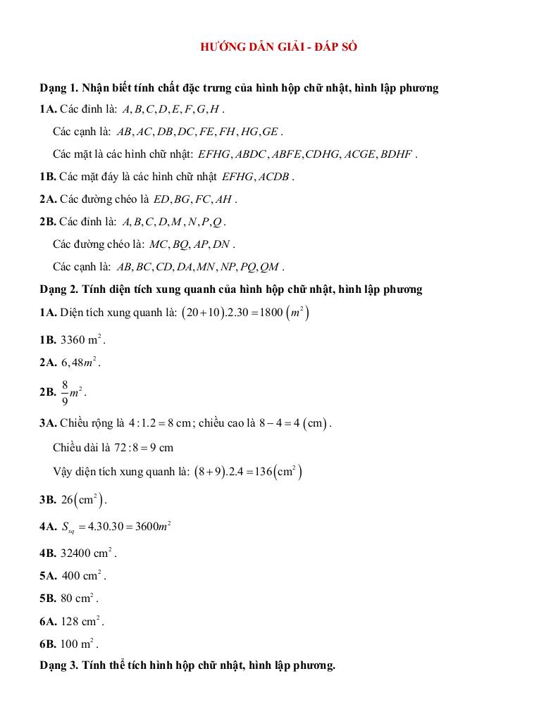 tóm tắt lý thuyết và các dạng bài tập một số hình khối trong thực tiễn toán 7 7