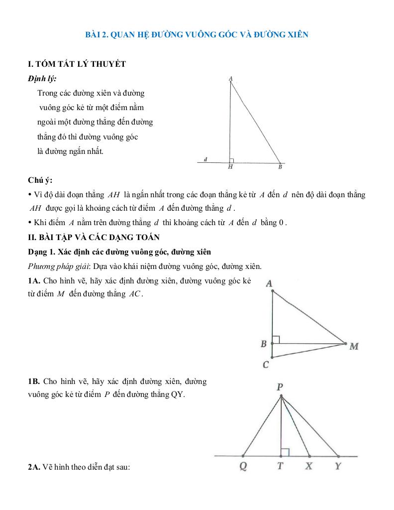 tóm tắt lý thuyết và các dạng bài tập quan hệ giữa các yếu tố trong một tam giác 8