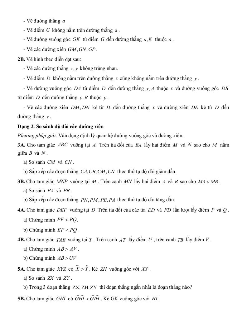 tóm tắt lý thuyết và các dạng bài tập quan hệ giữa các yếu tố trong một tam giác 9