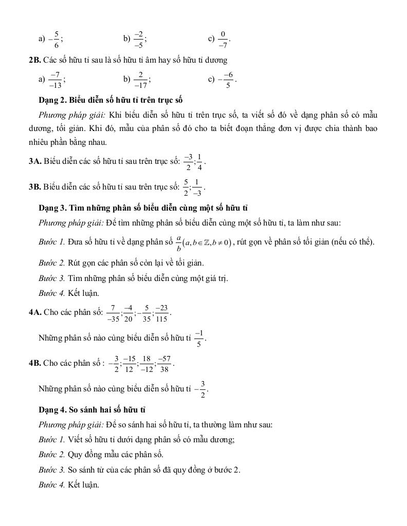 tóm tắt lý thuyết và các dạng bài tập số hữu tỉ toán 7 1