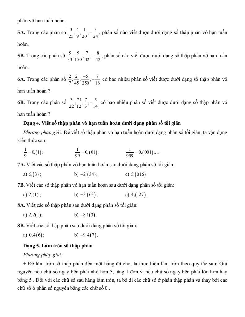 tóm tắt lý thuyết và các dạng bài tập số thực toán 7 2