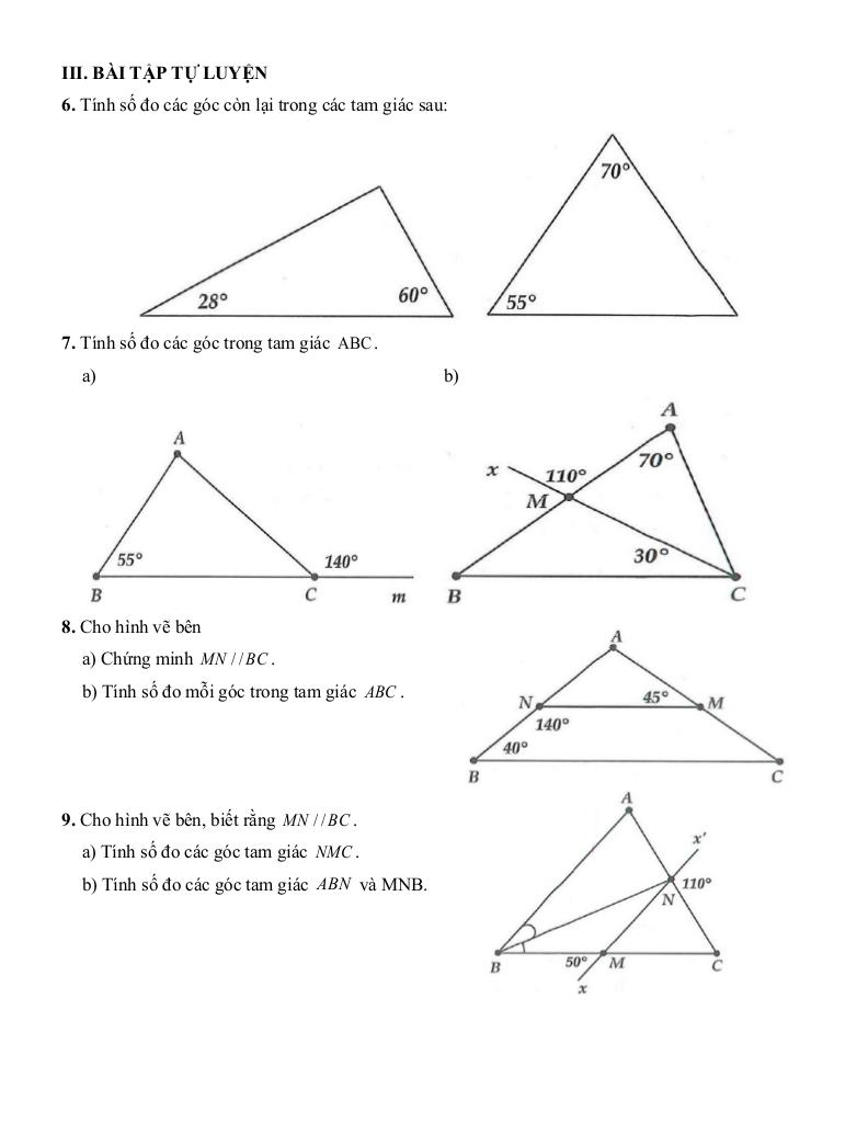 tóm tắt lý thuyết và các dạng bài tập tam giác bằng nhau toán 7 3
