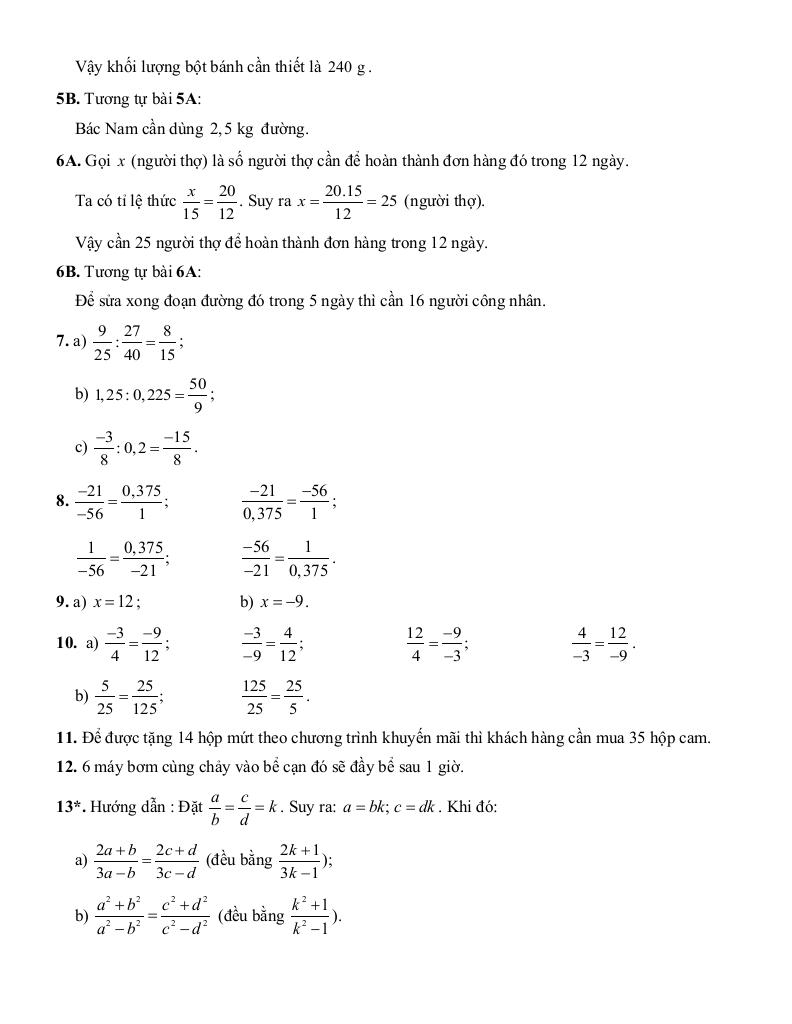 tóm tắt lý thuyết và các dạng bài tập tỉ lệ thức và đại lượng tỉ lệ toán 7 4