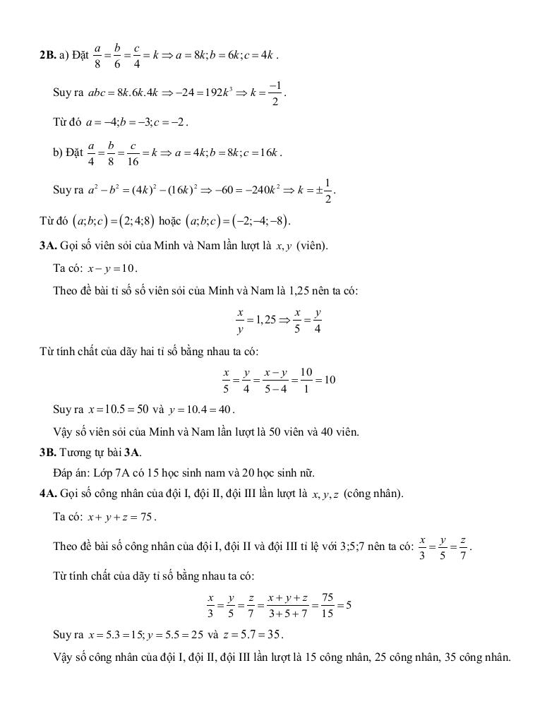 tóm tắt lý thuyết và các dạng bài tập tỉ lệ thức và đại lượng tỉ lệ toán 7 9
