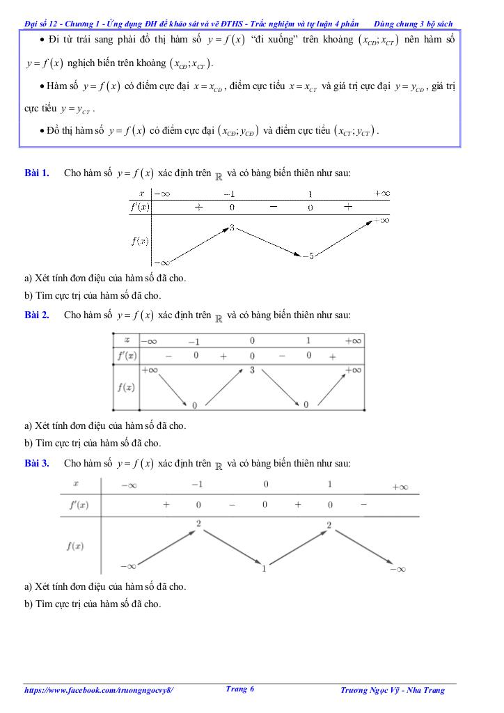 trắc nghiệm và tự luận chủ đề tính đơn điệu và cực trị của hàm số 5