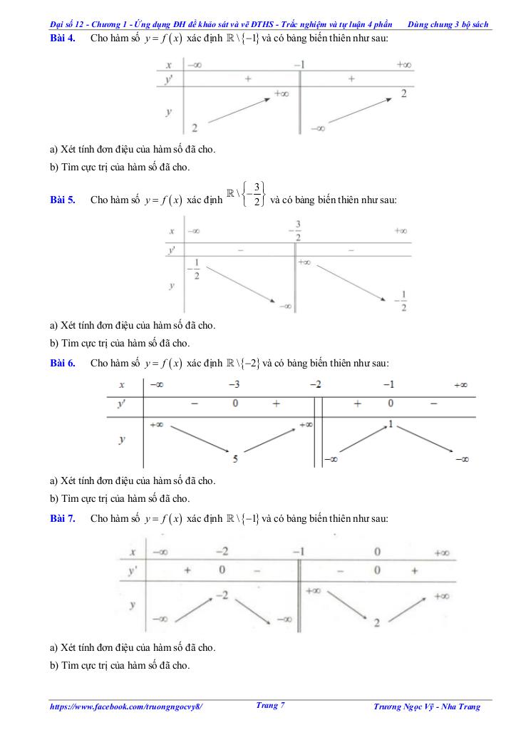 trắc nghiệm và tự luận chủ đề tính đơn điệu và cực trị của hàm số 6