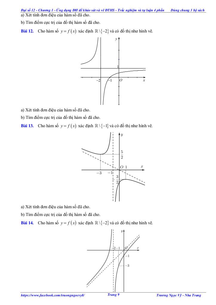 trắc nghiệm và tự luận chủ đề tính đơn điệu và cực trị của hàm số 8