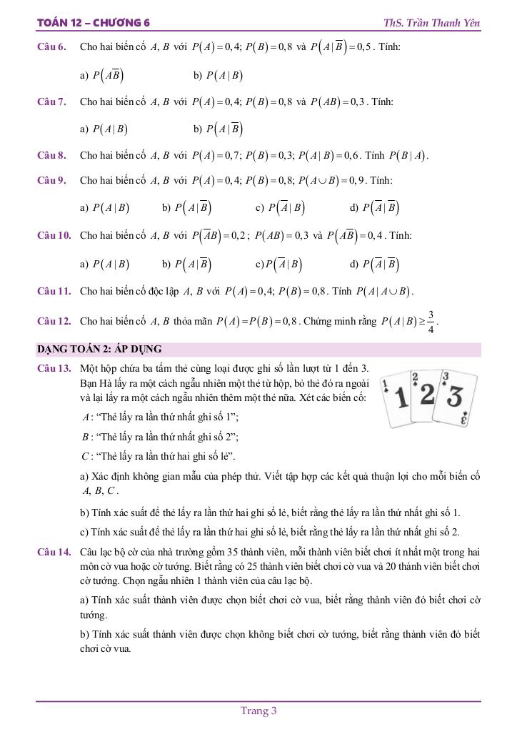 xác suất có điều kiện toán 12 ctst – trần thanh yên 4