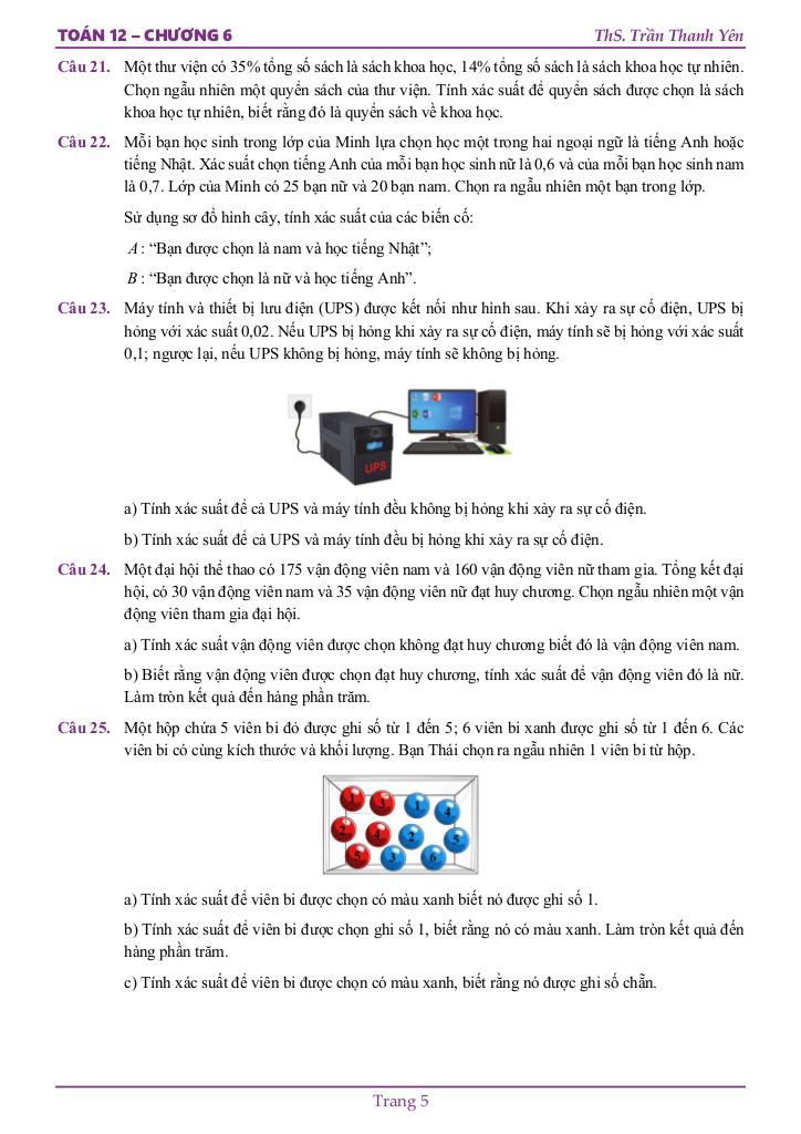 xác suất có điều kiện toán 12 ctst – trần thanh yên 6
