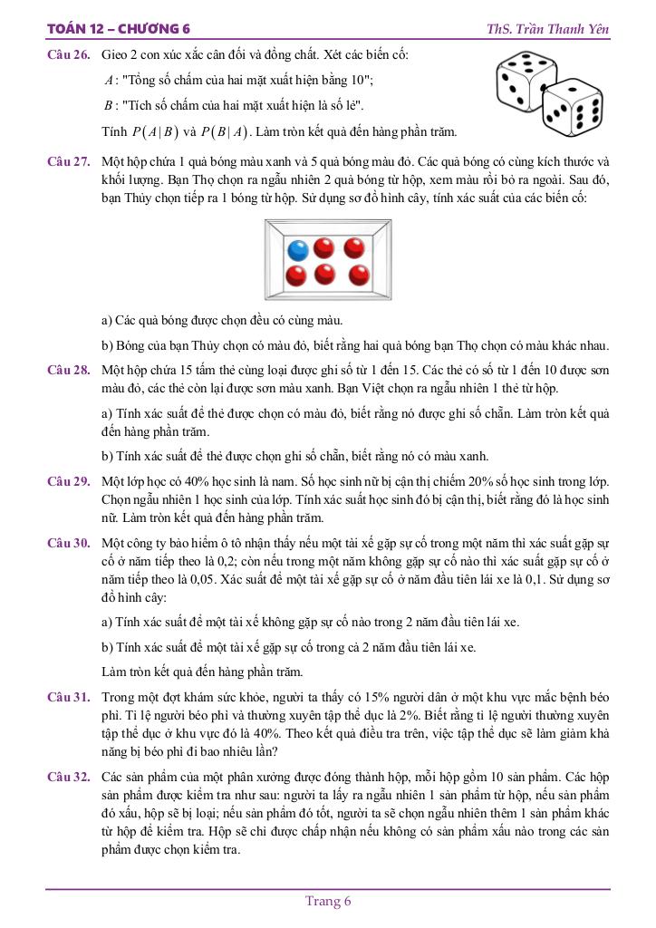 xác suất có điều kiện toán 12 ctst – trần thanh yên 7