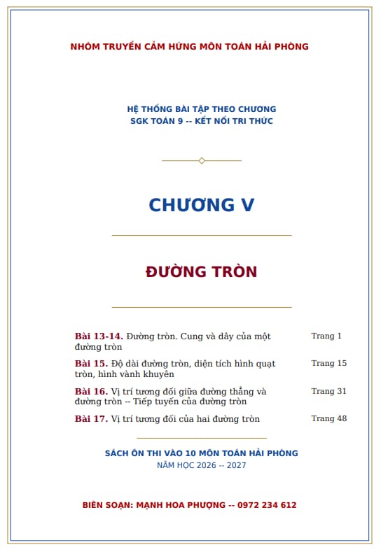 hệ thống bài tập đường tròn toán 9