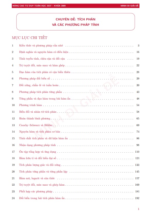chuyên đề tích phân và các phương pháp tính tích phân