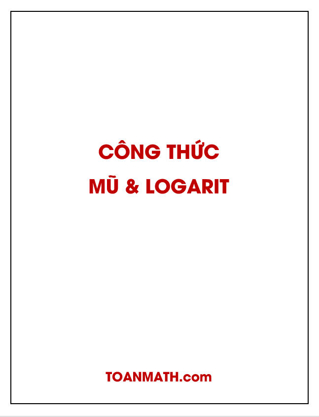 công thức mũ và logarit