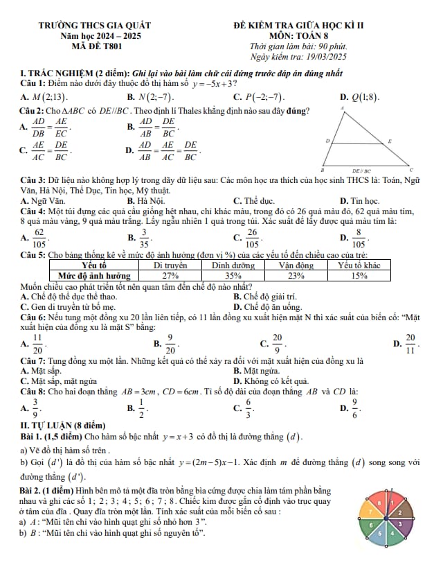 Tài liệu đề giữa học kì 2 toán 8 năm 2024 – 2025 trường thcs gia quất – hà nội
