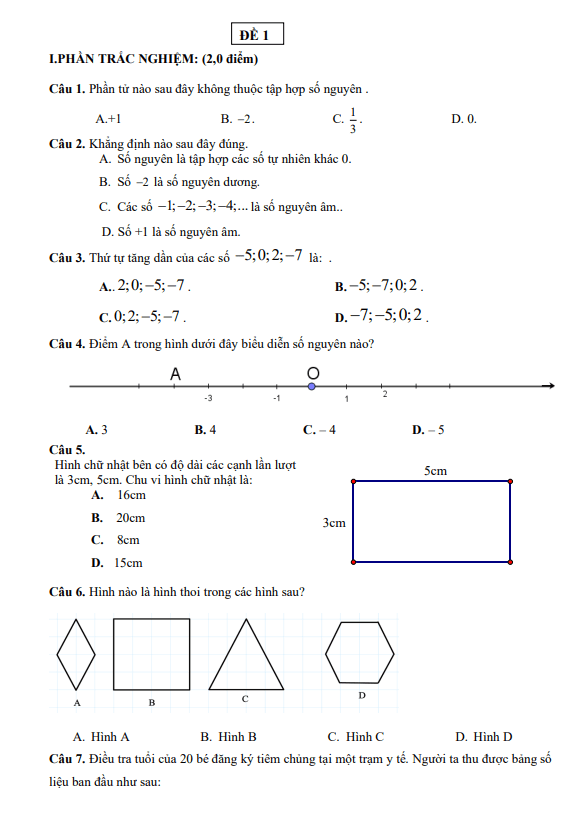 đề tham khảo cuối kỳ 1 toán 6 năm 2025 – 2026 trường thcs đông thạnh – tp hcm