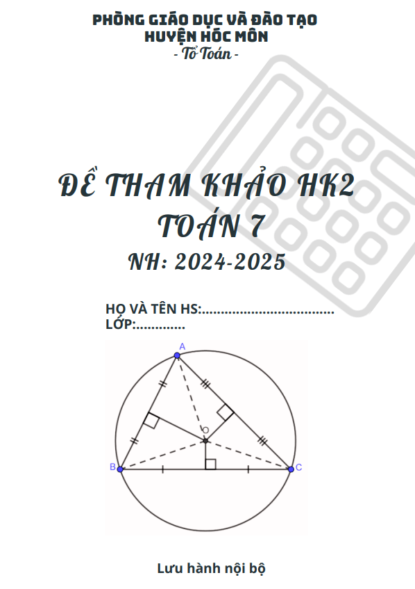 đề tham khảo hk2 toán 7 năm 2024 – 2025 phòng gd&đt hóc môn – tp hcm