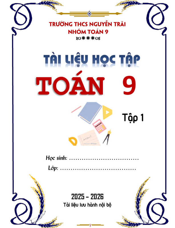tài liệu học tập môn toán 9 học kì 1 năm học 2025 – 2026