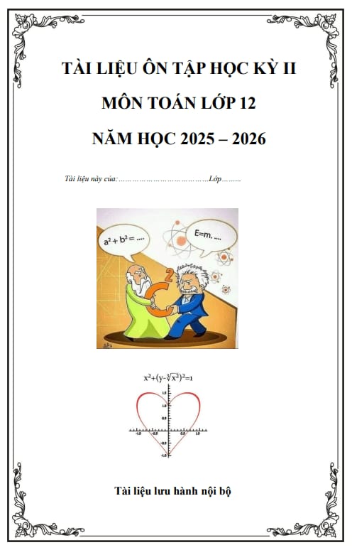 Tài liệu tài liệu ôn tập cuối kỳ 2 toán 12 năm 2025 – 2026 trường thpt trần phú – đà nẵng