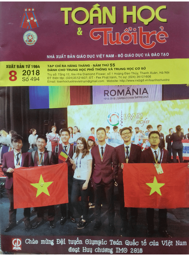 tạp chí toán học tuổi trẻ số 494 tháng 8/2018