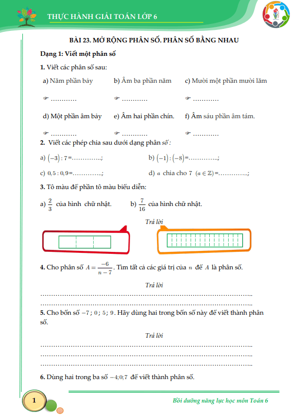 thực hành giải toán môn toán 6 kết nối tri thức với cuộc sống tập 2